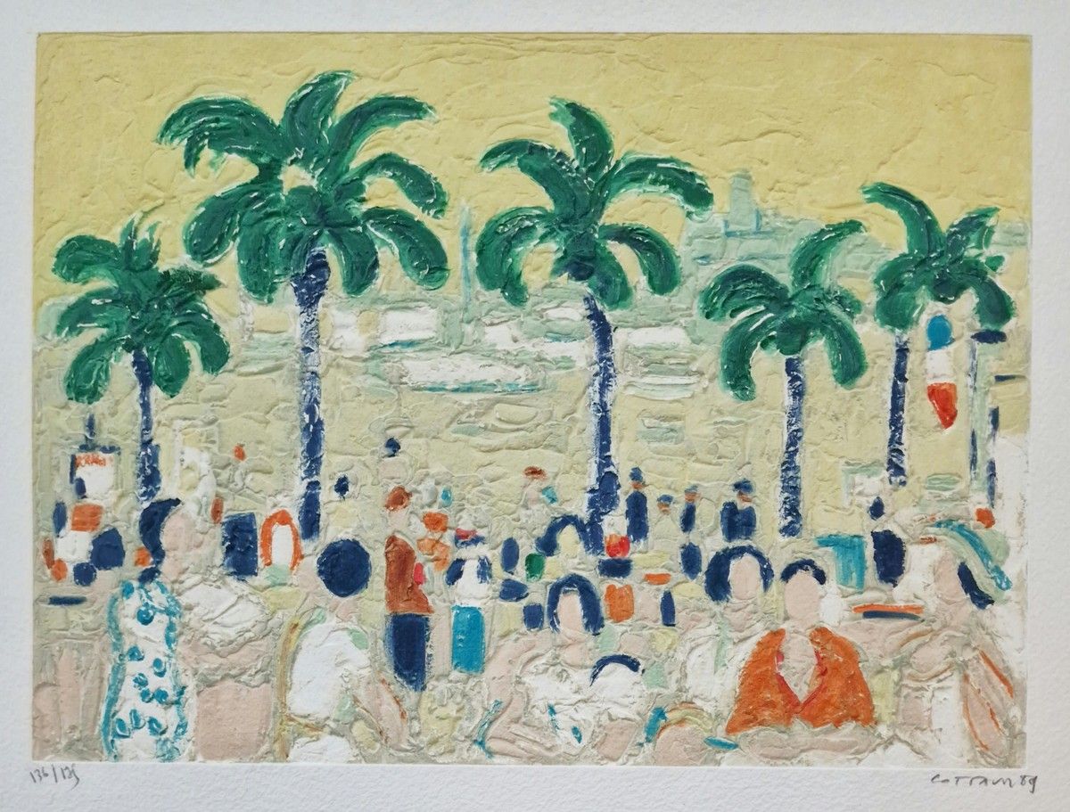 Null André COTTAVOZ (1922-2012)
The Croisette, Cannes
LITHOGRAPHY on GAUFRE PAPE&hellip;