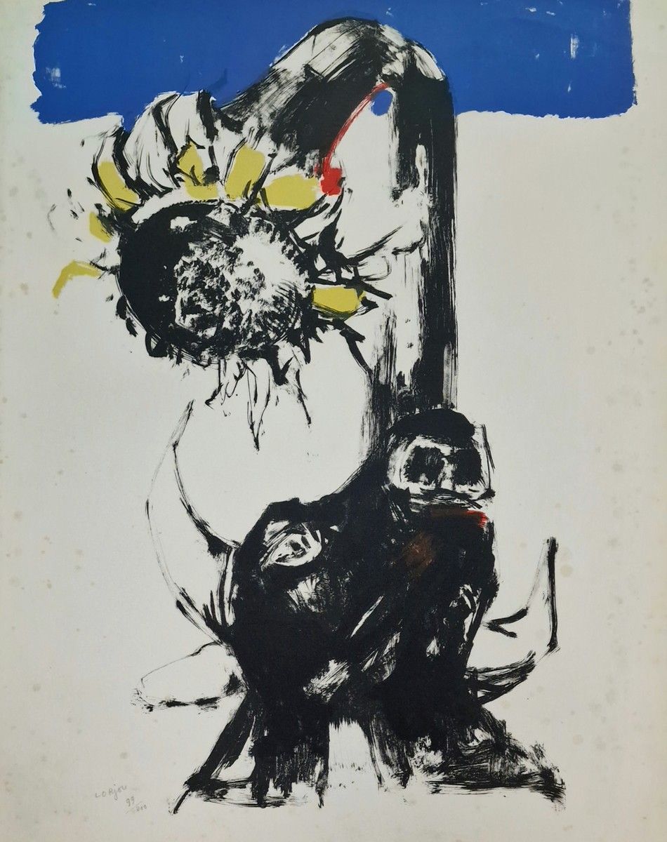 Null 伯纳德-洛尔约(1908-1986)
公牛和向日葵
石版画
左下方有签名和编号99/200
66 x 50,5 cm

出处 l 画家Marceste&hellip;