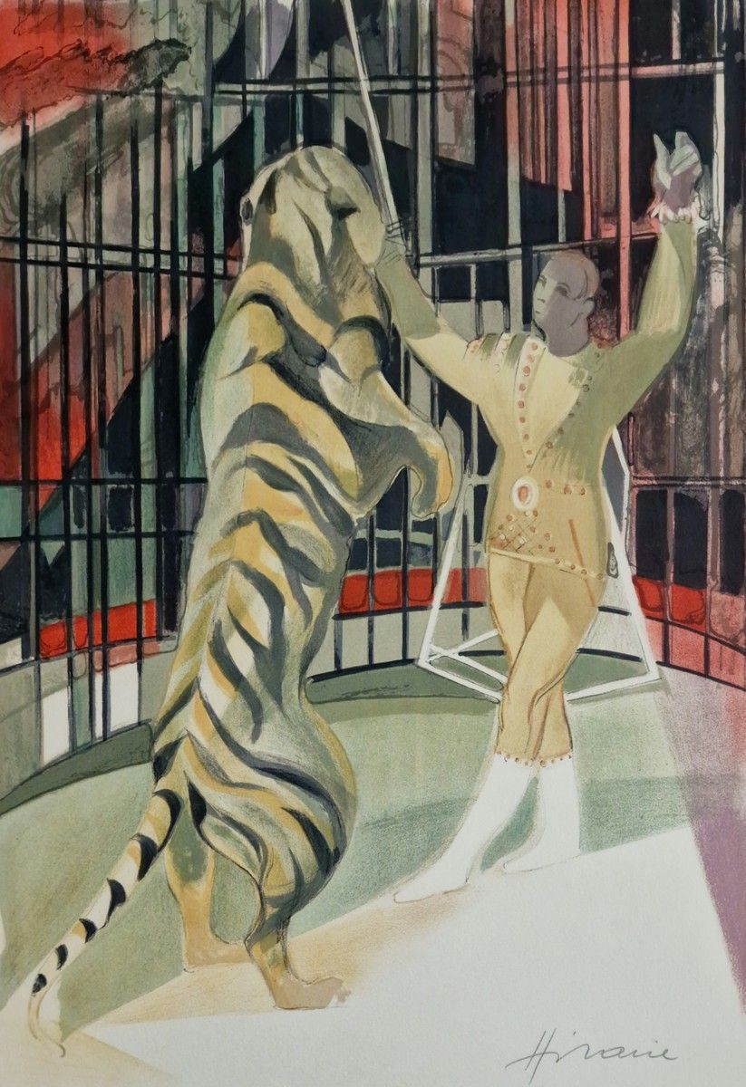 Null 卡米尔-希拉里(1916-2014)
一套四幅石印画，包括
- 驯虎者
右下方有签名，编号16/100
74 x 53 cm
- 马戏团中的Funan&hellip;