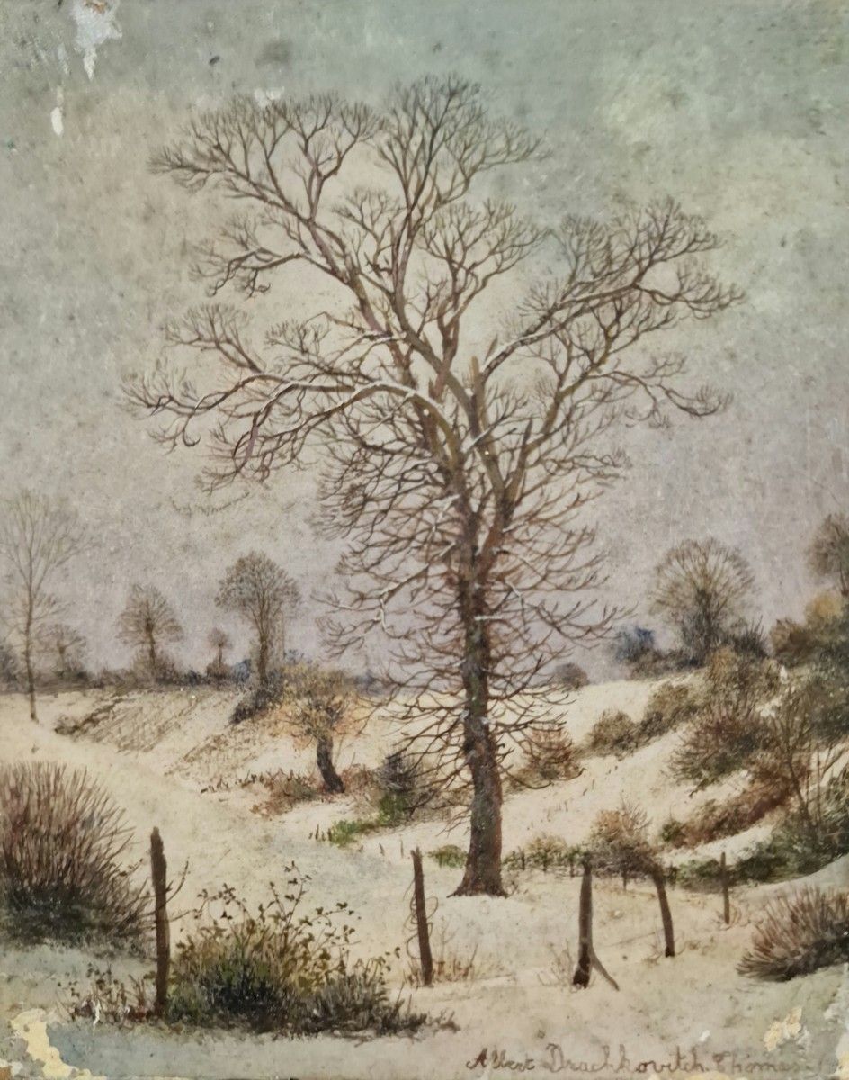 Null 阿尔伯特-德拉科维奇-托马斯(生于1928年)
伊索尔上的油彩三件套
- 雪下的树
左下角有签名
17 x 14 cm
- 池塘边的树
右下角有签名
&hellip;