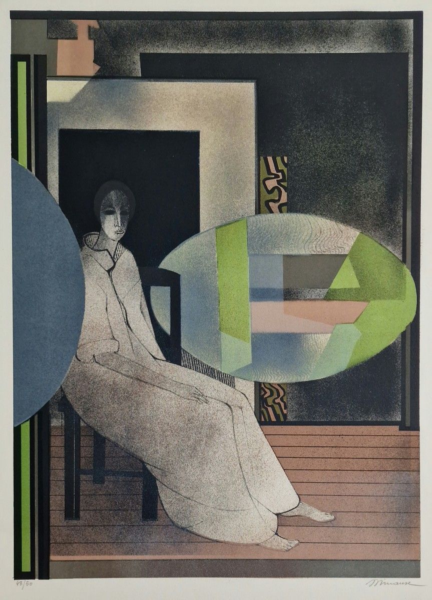 Null 安德烈-米诺(André MINAUX) (1923-1986)
一套五幅石印画，包括 
- 坐着的女人
右下方有签名，编号为48/50
61.5 x&hellip;