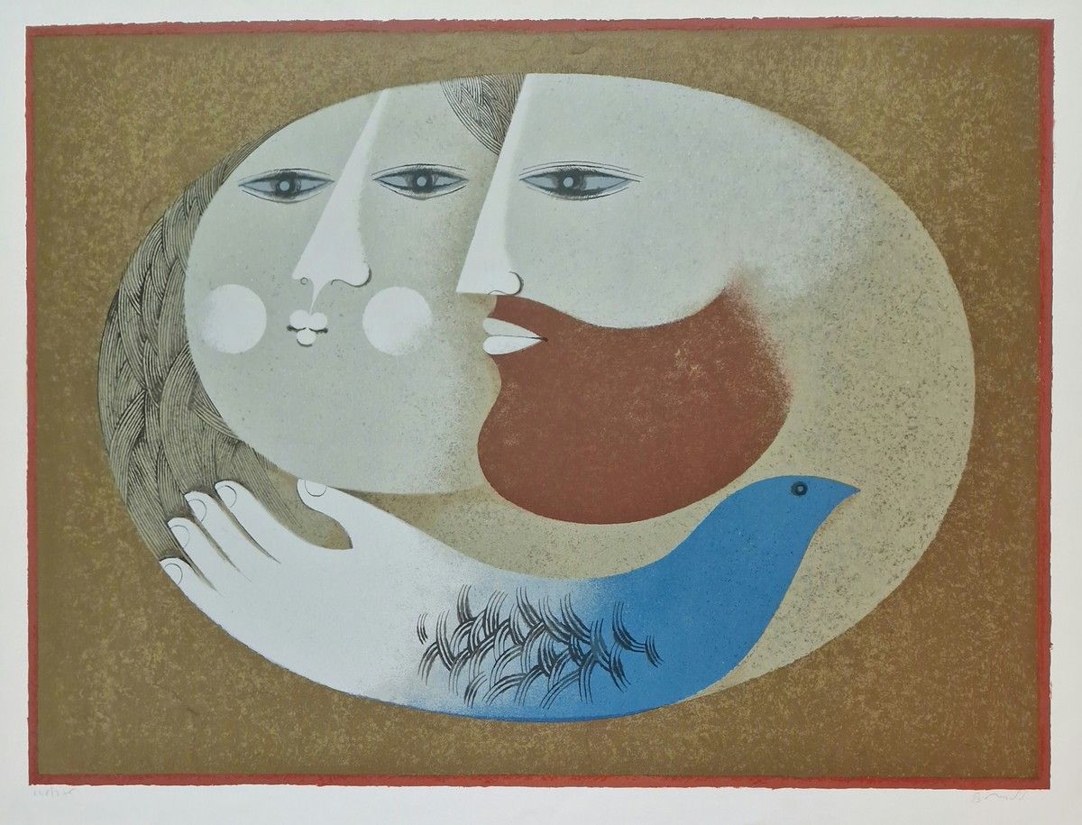 Null 萨米-布里斯 (生于1930年)
带鸽子的恋人
石墨画
右下方有签名，编号248/275
56 x 76 cm

出处 l 画家Marcestel S&hellip;