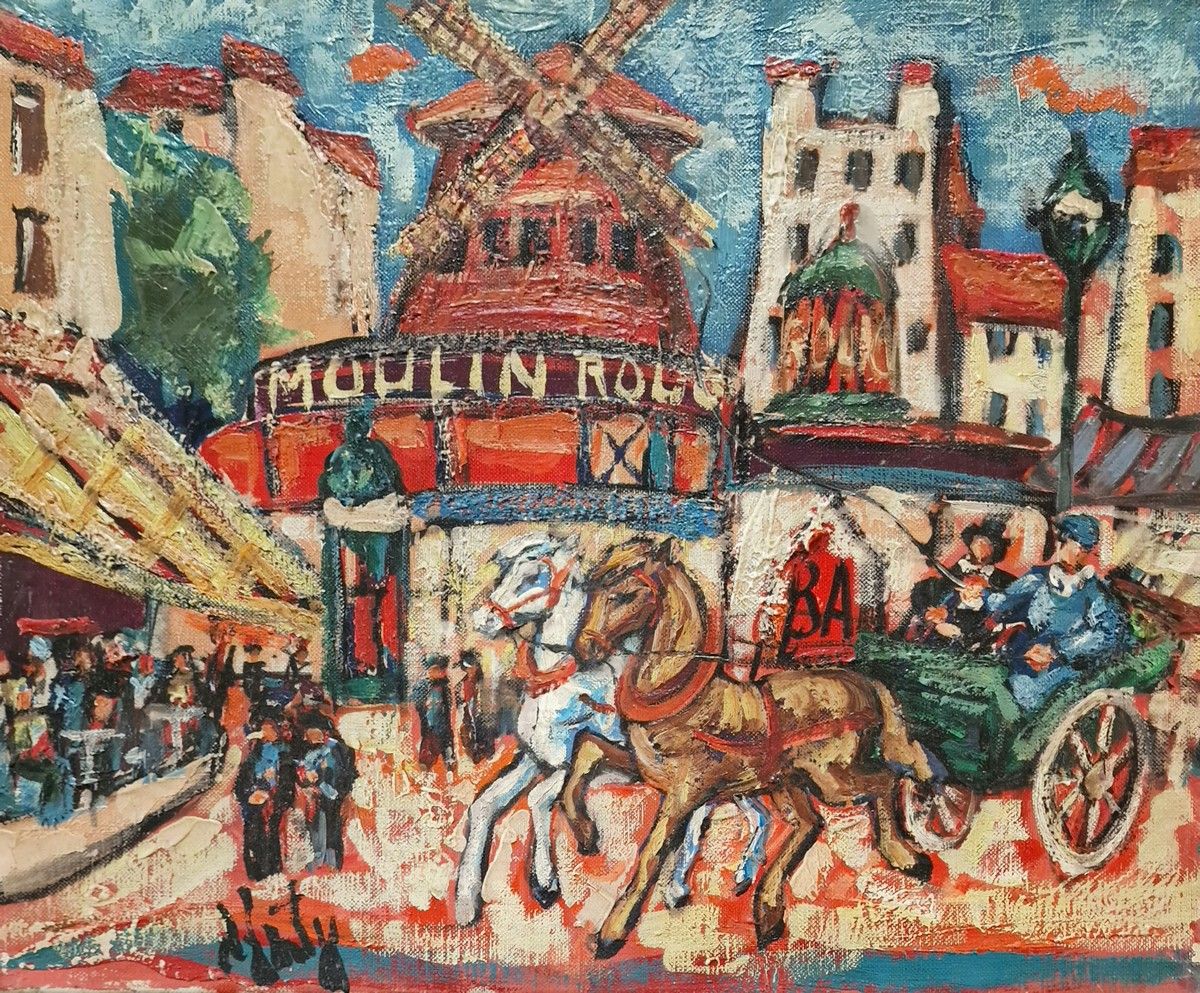 Null Henri D'ANTY (1910-1998)
El Moulin Rouge
Óleo sobre lienzo
Firmado abajo a &hellip;