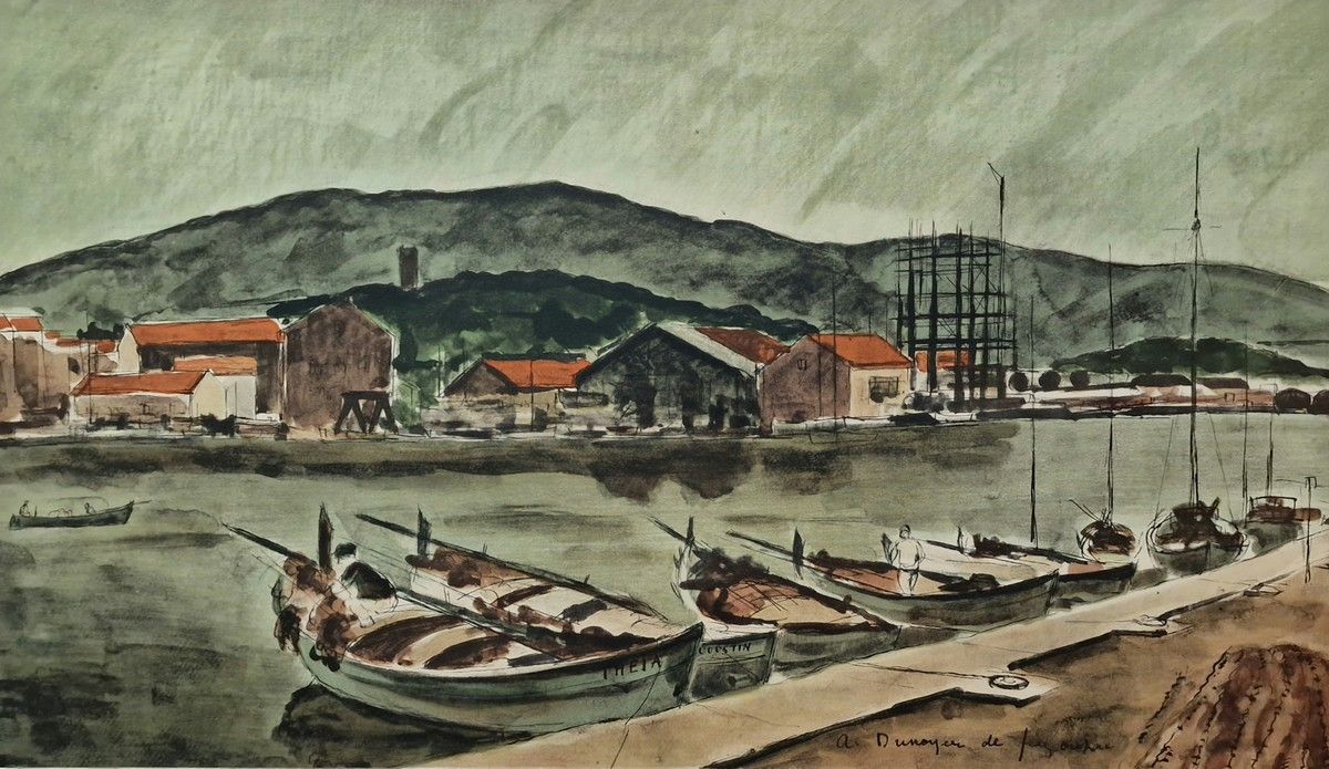 Null 安德烈-杜诺耶-德-塞贡扎克 (1884-1974)
一套两幅石印画，包括
- 渔港
版面上有签名，右下方有副署，有艺术家的证明
52 x 76 cm&hellip;