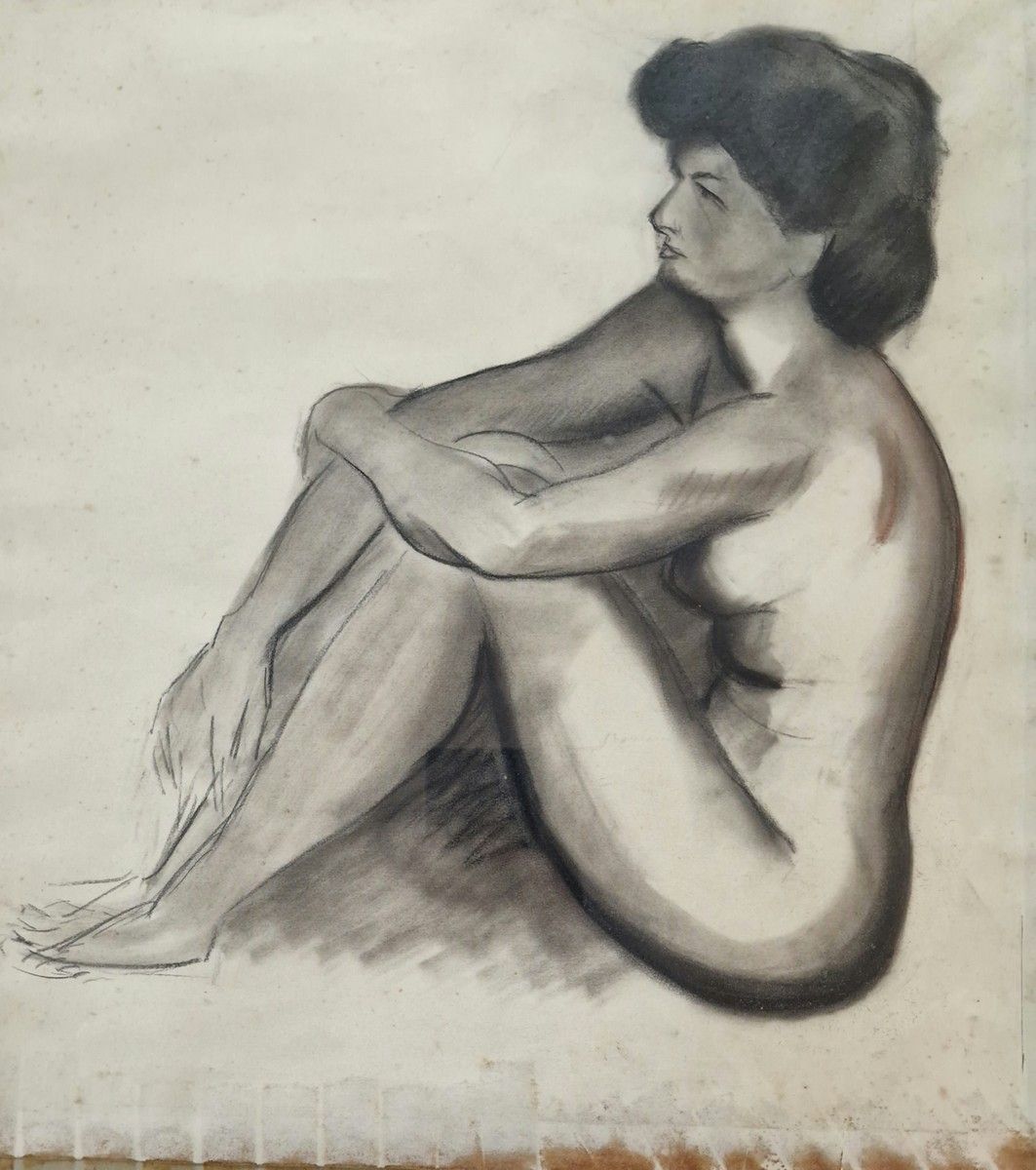 Null Georges Lucien GUYOT (1885-1983)
女性裸体
石膏和黑石在纸上
背面有签名
42 x 38 cm (展出中)
有框架
我&hellip;