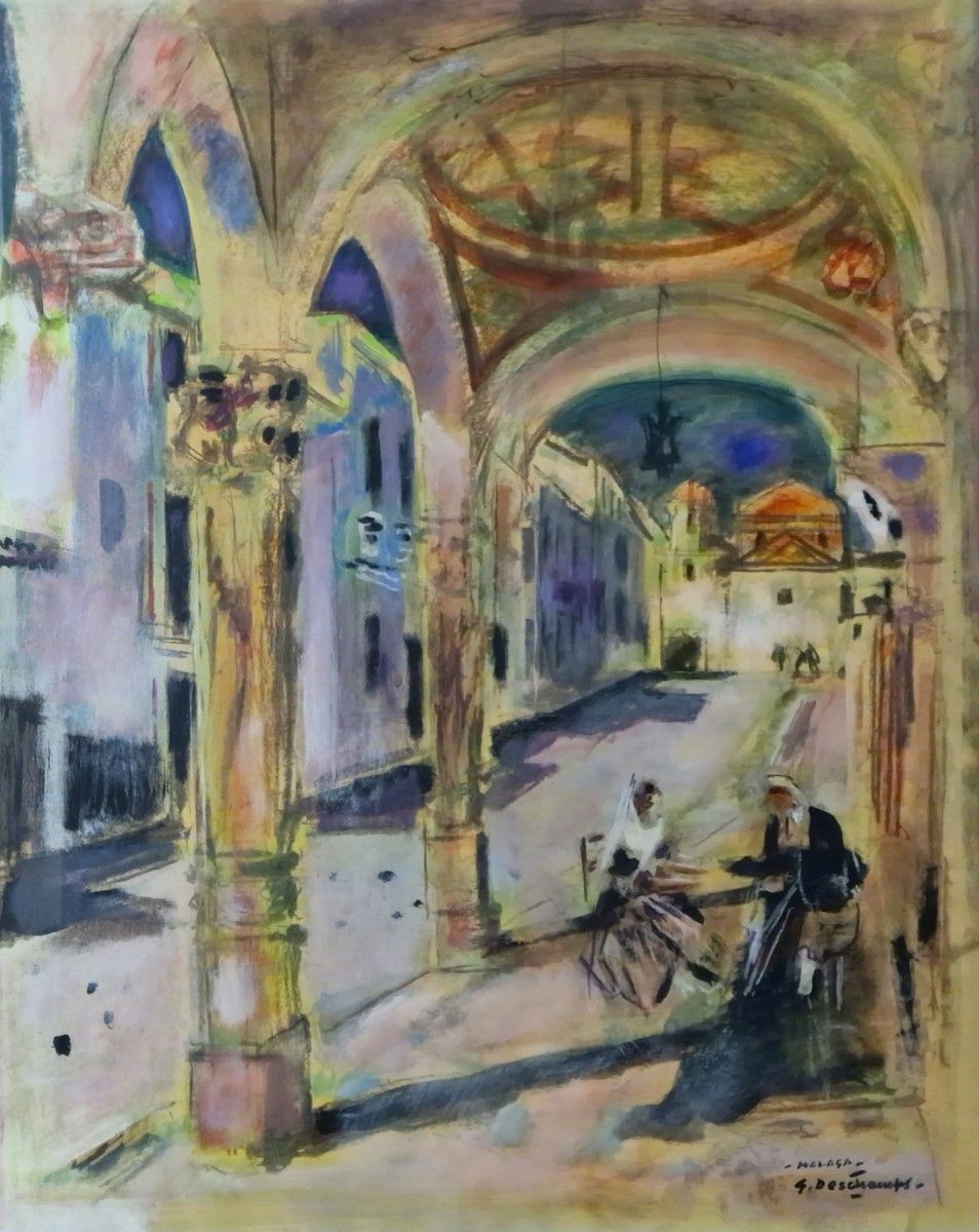 Null Gabriel DESCHAMPS (1919-?)
Vue d'une ruelle à Malaga
TECHNIQUE MIXTE sur PA&hellip;