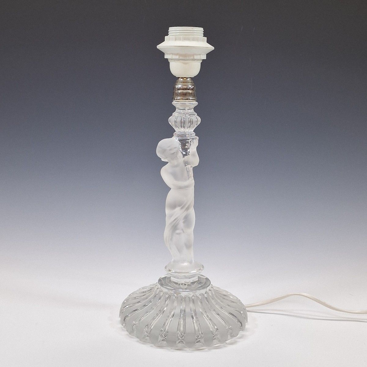 Null BACCARAT - PIED DE LAMPE ELECTRIQUE Moderne en cristal blanc moulé pressé p&hellip;