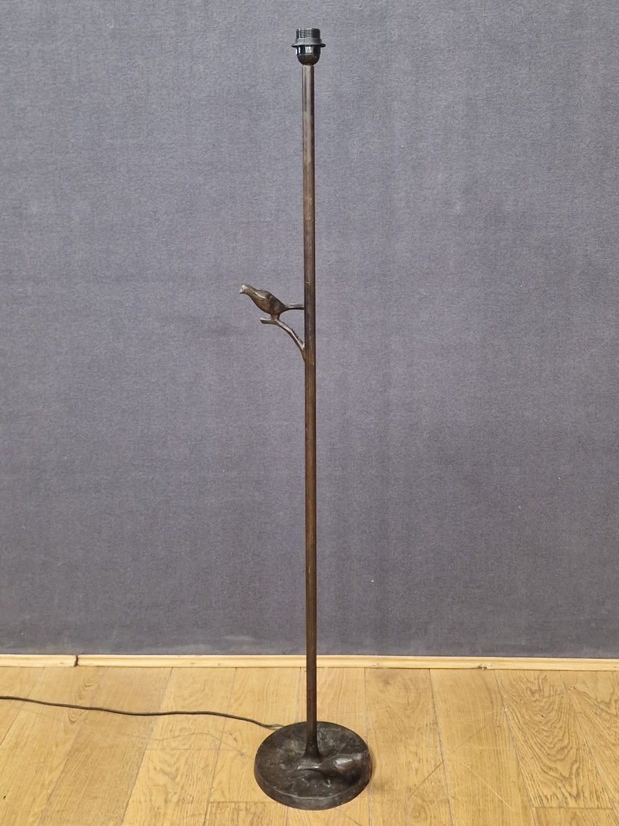 Null OBJET INSOLITE - MODELE "GRANDE PLUME"- LAMPADAIRE Moderne en bronze à pati&hellip;