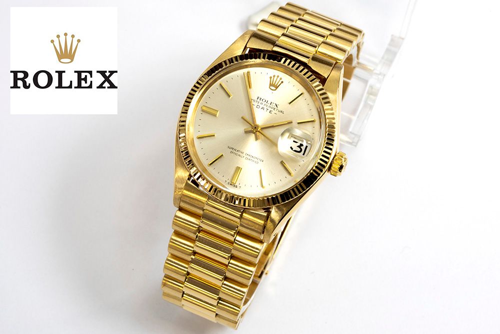 Ingrijpen Opblazen onderdak Montre-bracelet ROLEX automatique entièrement originale - modèle "Date  President" (ref : 1503/3122218) - en or jaune (18 carats) - avec bracelet à  maillons et fermoir d'origine - avec sa boîte d'origine marquée 