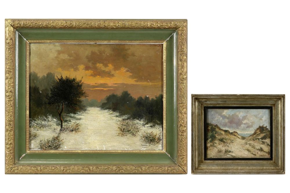 Null 2件油画作品： - 签名为Paul Van Hoye的板上油画 - 签名为C. Raveel的布上油画||两幅油画 - 一幅签名为Paul Van H&hellip;