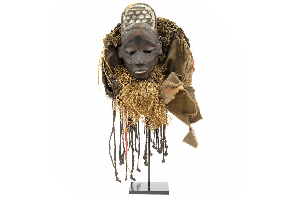 Null AFRIQUE / KONGO - ca 1900 (ou avant) bon vieux "Pende" - masque frontal ave&hellip;