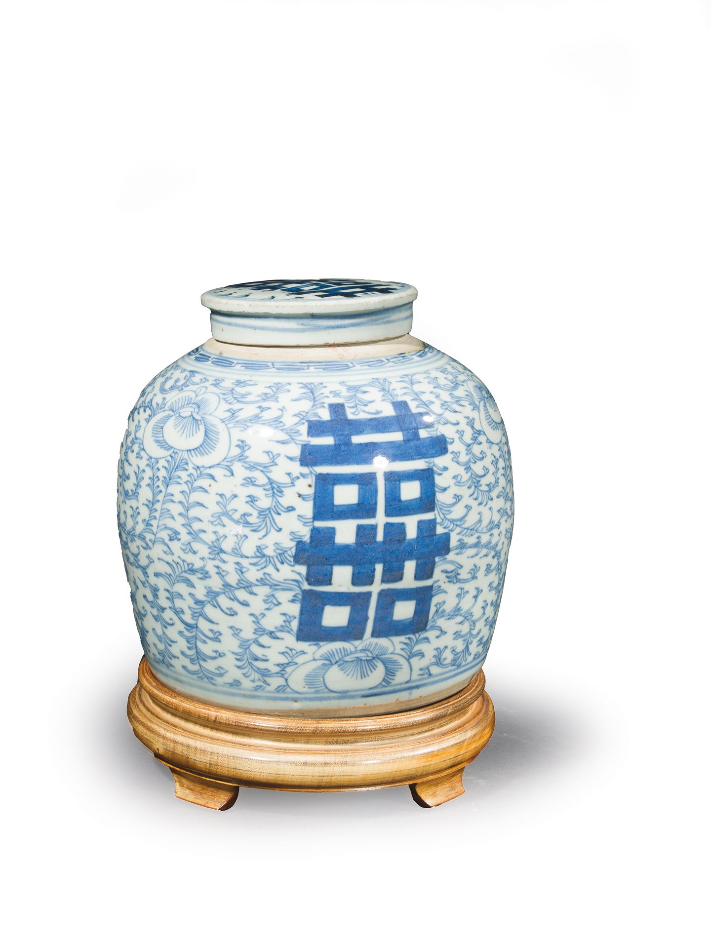 Null 
Pot couvert à gingembre en porcelaine bleu,blanc.

Chine XXe siècle

H. 26&hellip;
