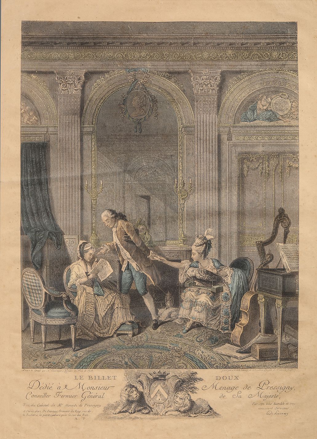 DE LAUNAY 
LE BILLET DOUX QU’EN DIT L’ABBÉ

Deux gravures en couleur XVIIIe sièc&hellip;