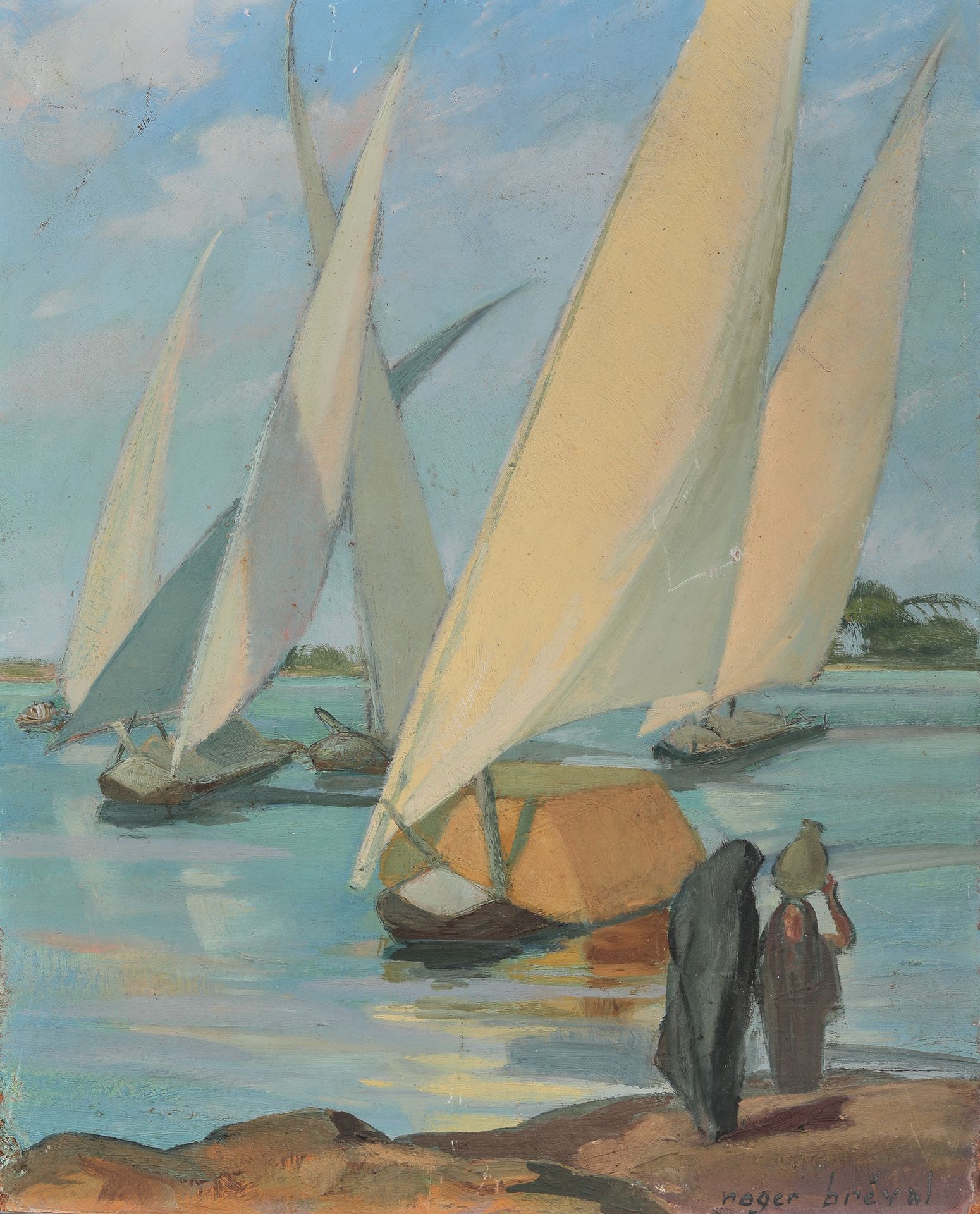 Null 阿尔弗雷德(罗杰)-布雷瓦尔(20岁)

船边的东方妇女

右下角署名 "Isorel "的油画

46 x 38 cm