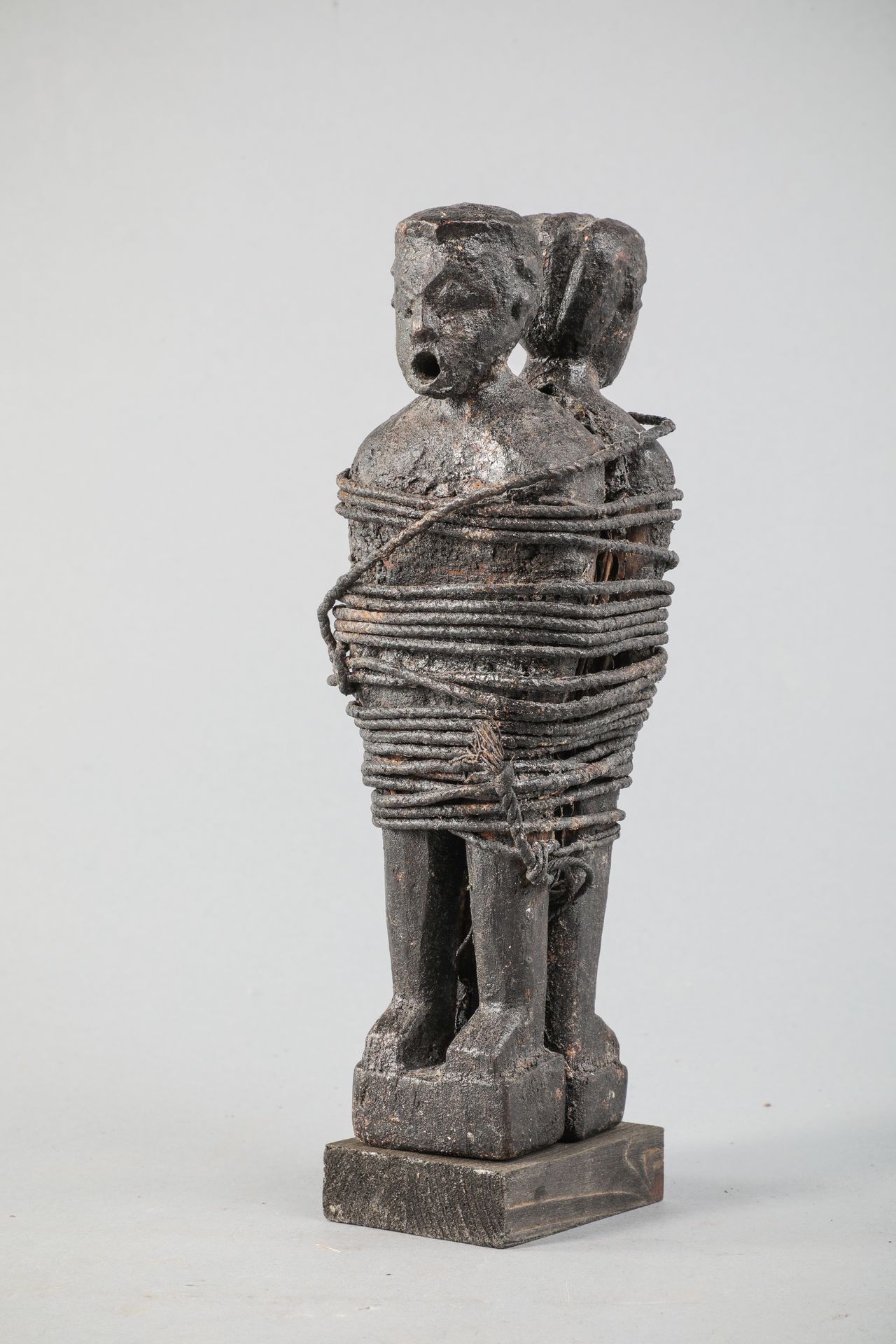 Null Voodoo Fon fetish couple, Benin, showing two figures tied back to back with&hellip;
