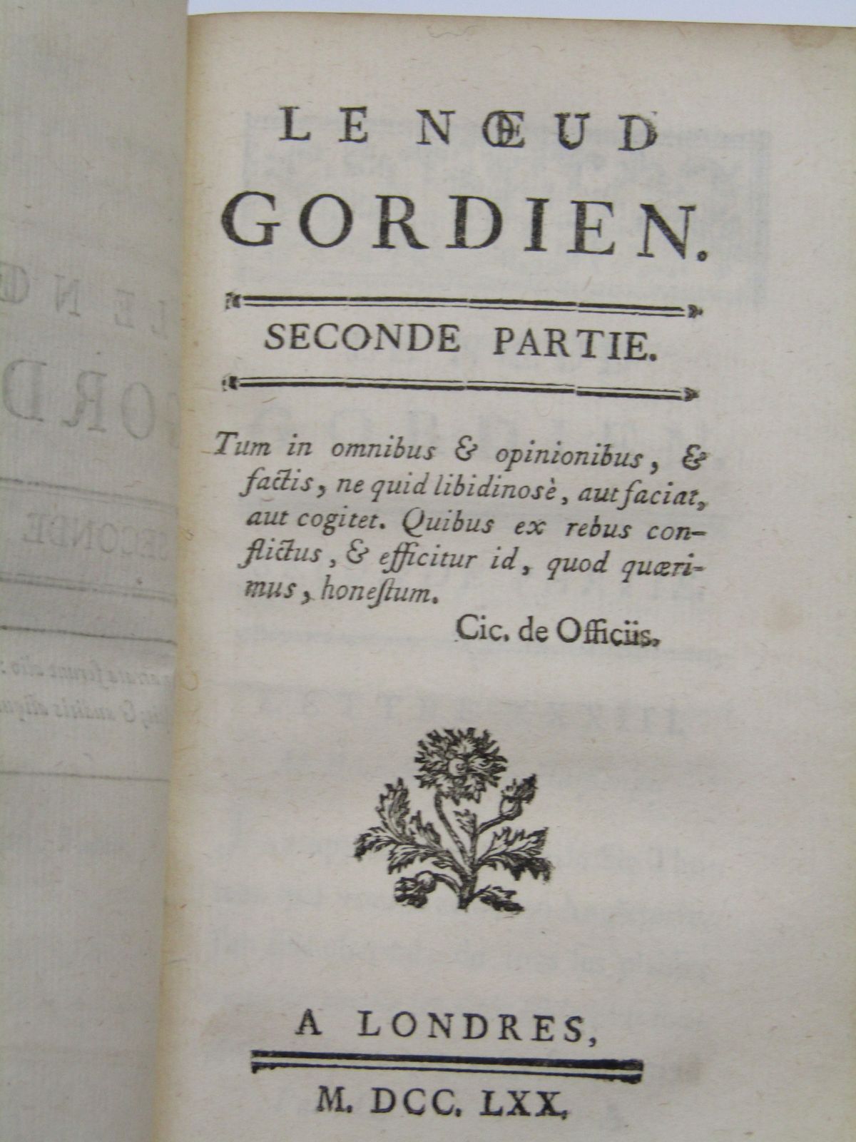 Null 佚名（de fréville）--《戈尔迪之结》。



伦敦1770年，12开本，全小牛皮，带有Bourguignon de la Mure徽章（格&hellip;