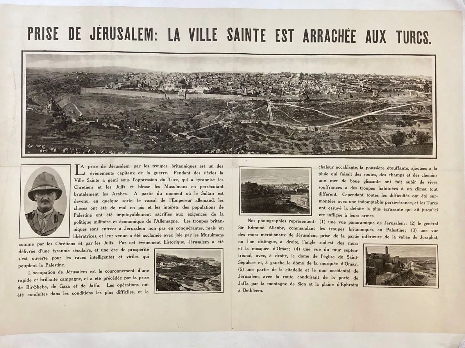 Null 耶路撒冷的法国海报



1917年后出版的大型帆布海报，描述了耶路撒冷城和解放者艾伦比将军。



以色列建国之初的宣传文本







85x5&hellip;