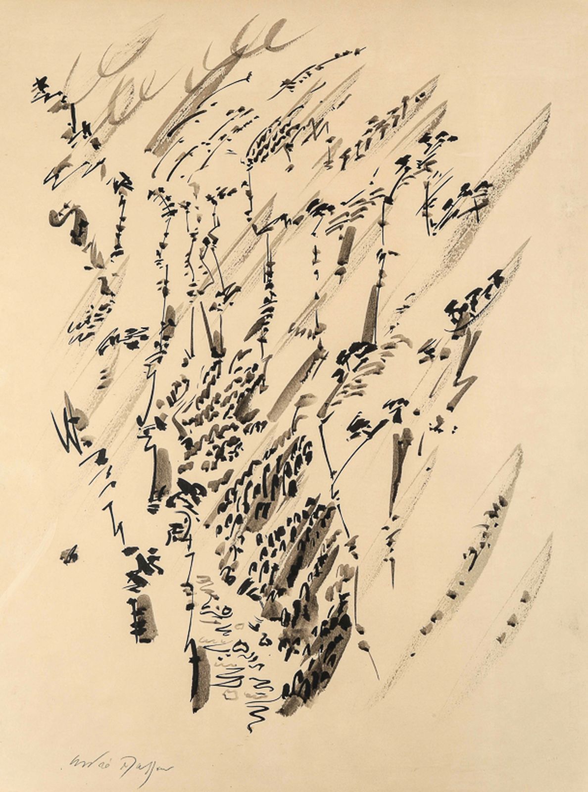Null 
安德烈-马松(1896-1987)
"韦尔登峡谷"，1951年
纸上水墨画，左下角有签名
65,5 x 50,5 cm