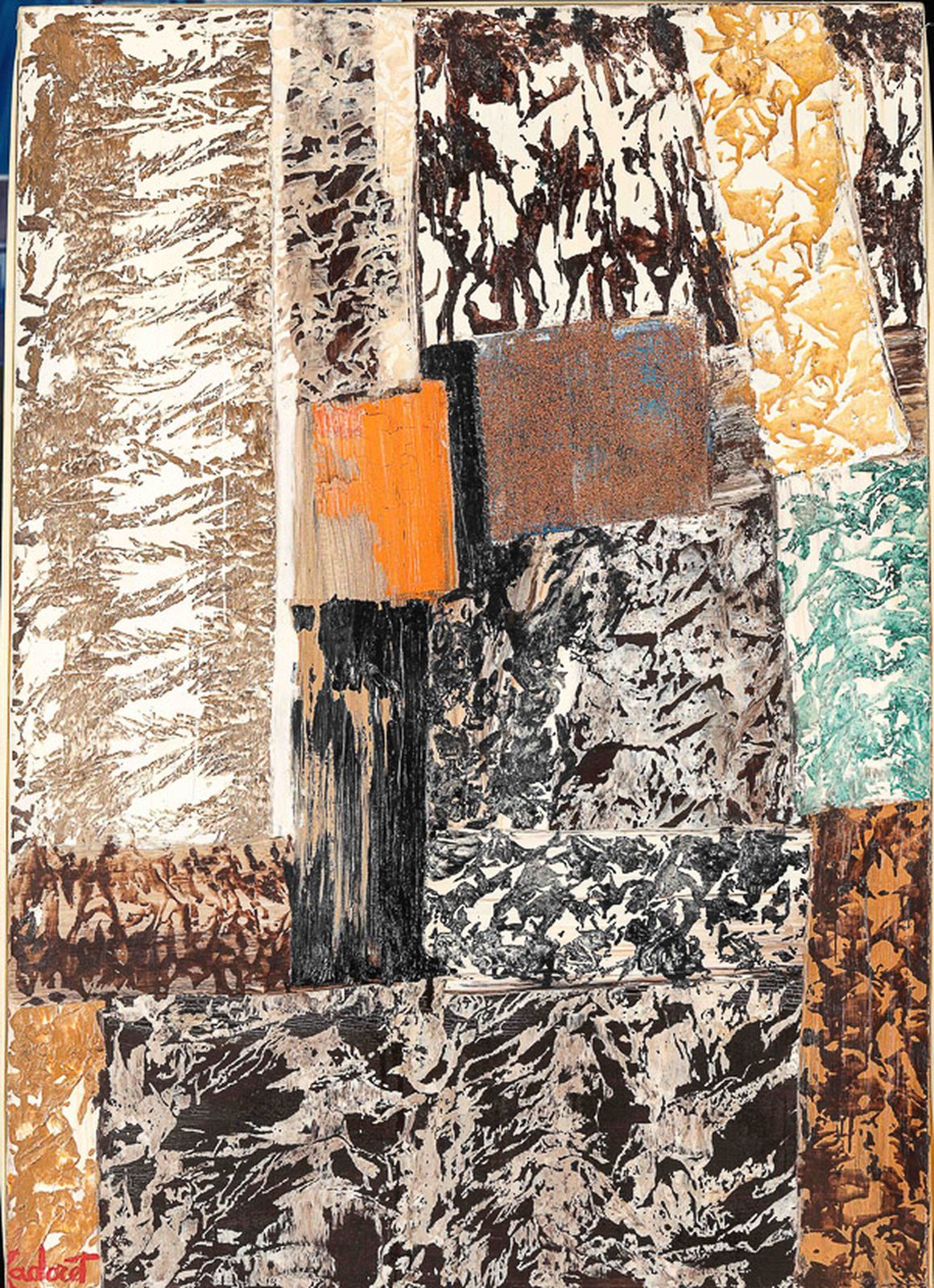 Null 
米歇尔-卡多雷(1912-1985)
"Janville", 1975年
丙烯酸、沙子和混合技法画布，左下角有签名
92 x 65 cm
