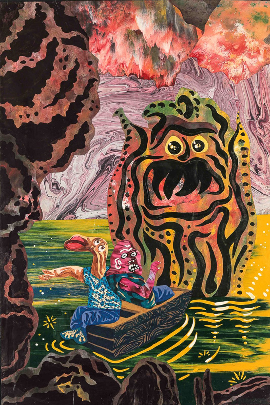 Null 
埃尔韦-迪-罗萨（生于1959年）

在山洞里，1994年

纸上丙烯和拼贴画，右下方有签名和日期

122 x 80 cm