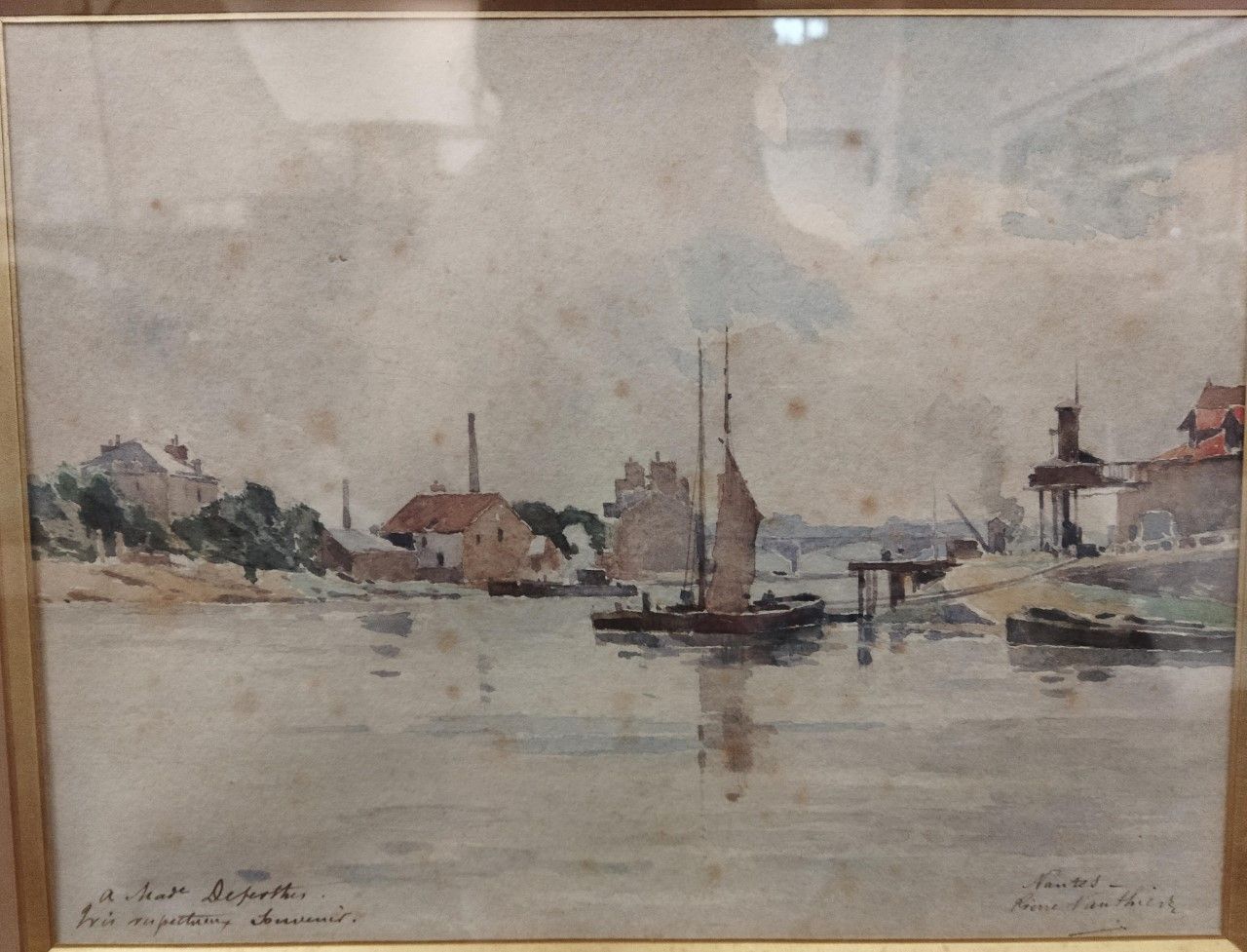 Null 皮埃尔-沃特希尔(1845-1916)
南特的港口
纸上水彩和铅笔，已签名并位于右下方
尺寸：21.3 x 28 cm
(有皱纹)