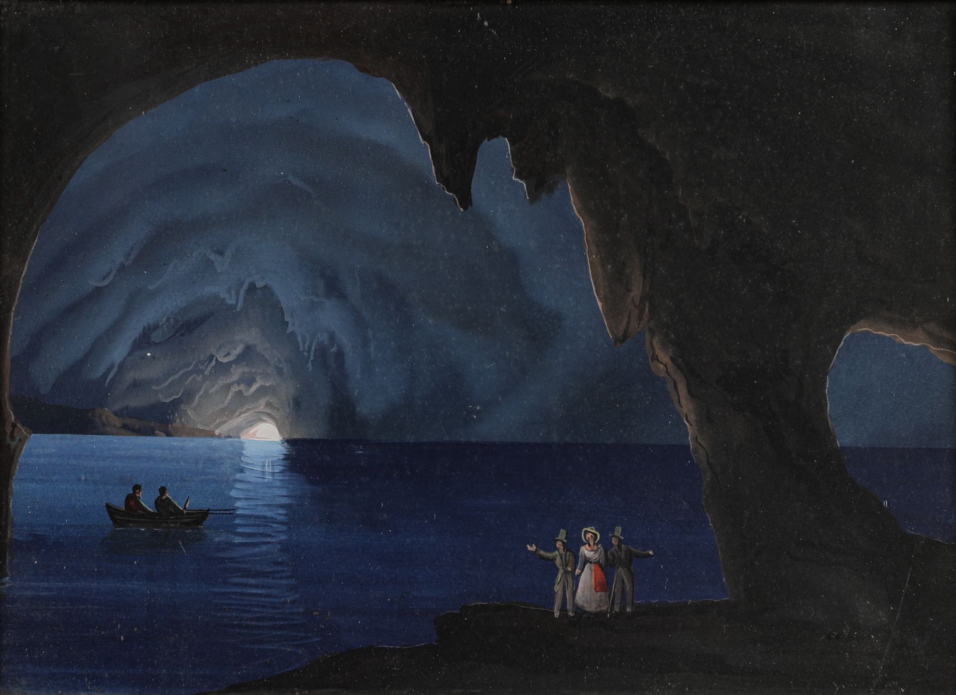 Null School of the XIXth century 
THE BLUE CAVE
Gouache on paper titled on the b&hellip;