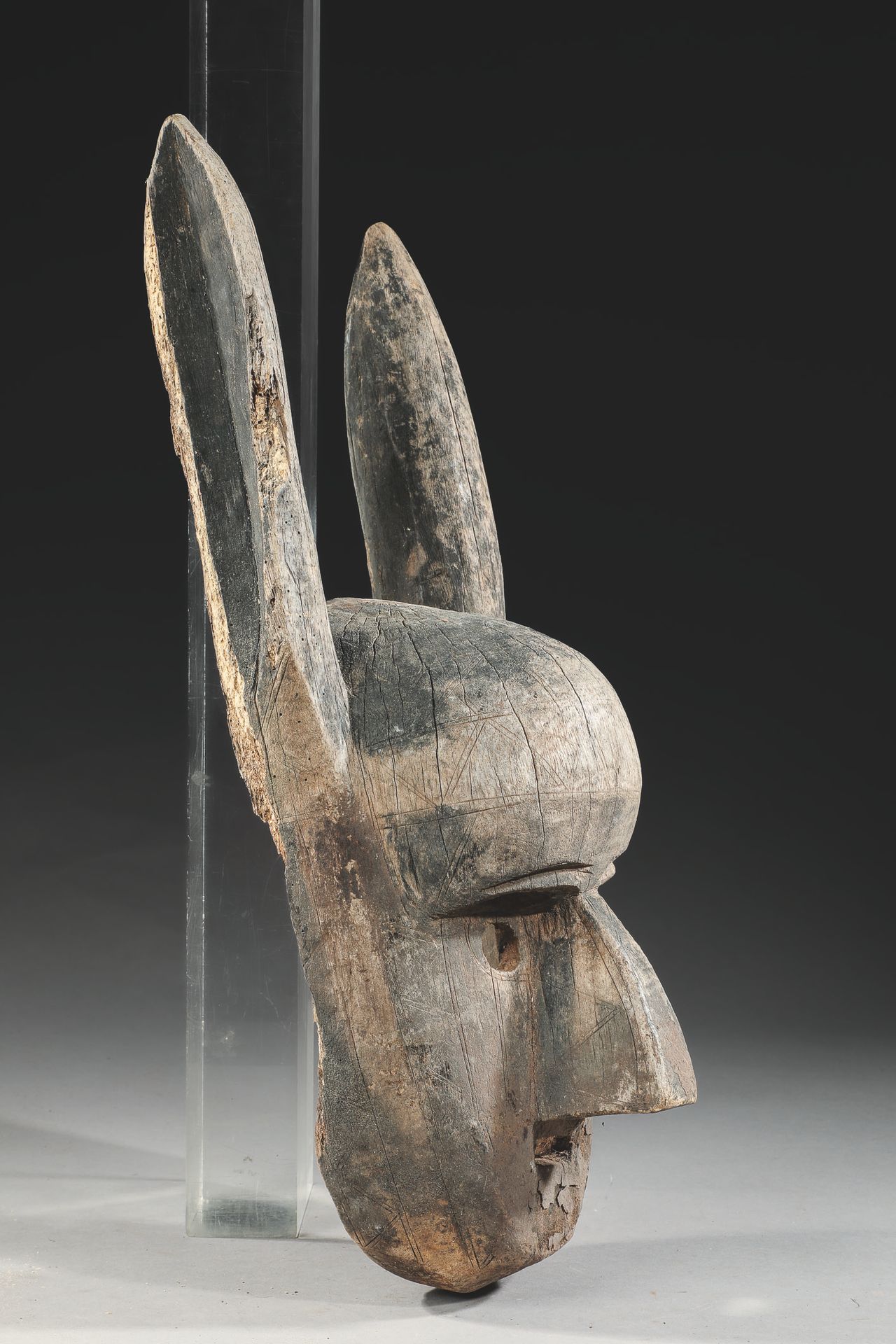 Null Bambara-Maske, Mali, Holz, H.48cm