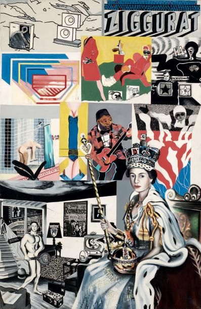 GUDMUNDUR ERRO «THE POPULAR QUEEN ou POP QUEEN», 1967 Acrylique sur toile signée&hellip;