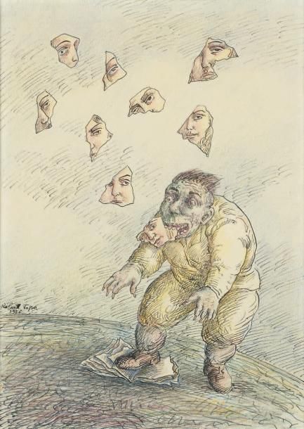 ROLAND TOPOR SANS TITRE, 1976
Dessin à l'encre et crayon de couleur sur papier s&hellip;