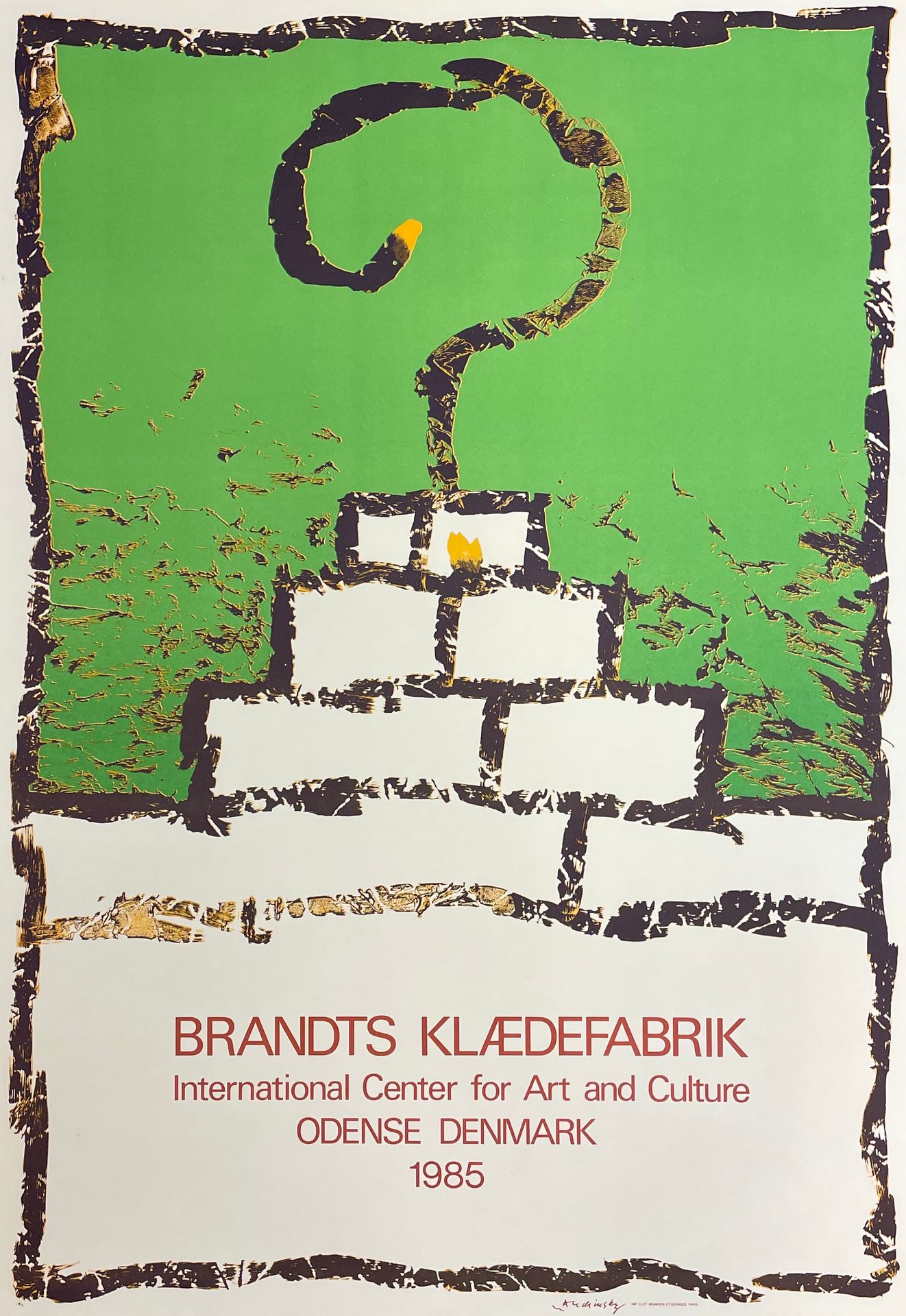 ALECHINSKY (Pierre). "Brandts Klaedefabrik"（1985）。海报。彩色平版画。P., Clot, Bramsen and&hellip;
