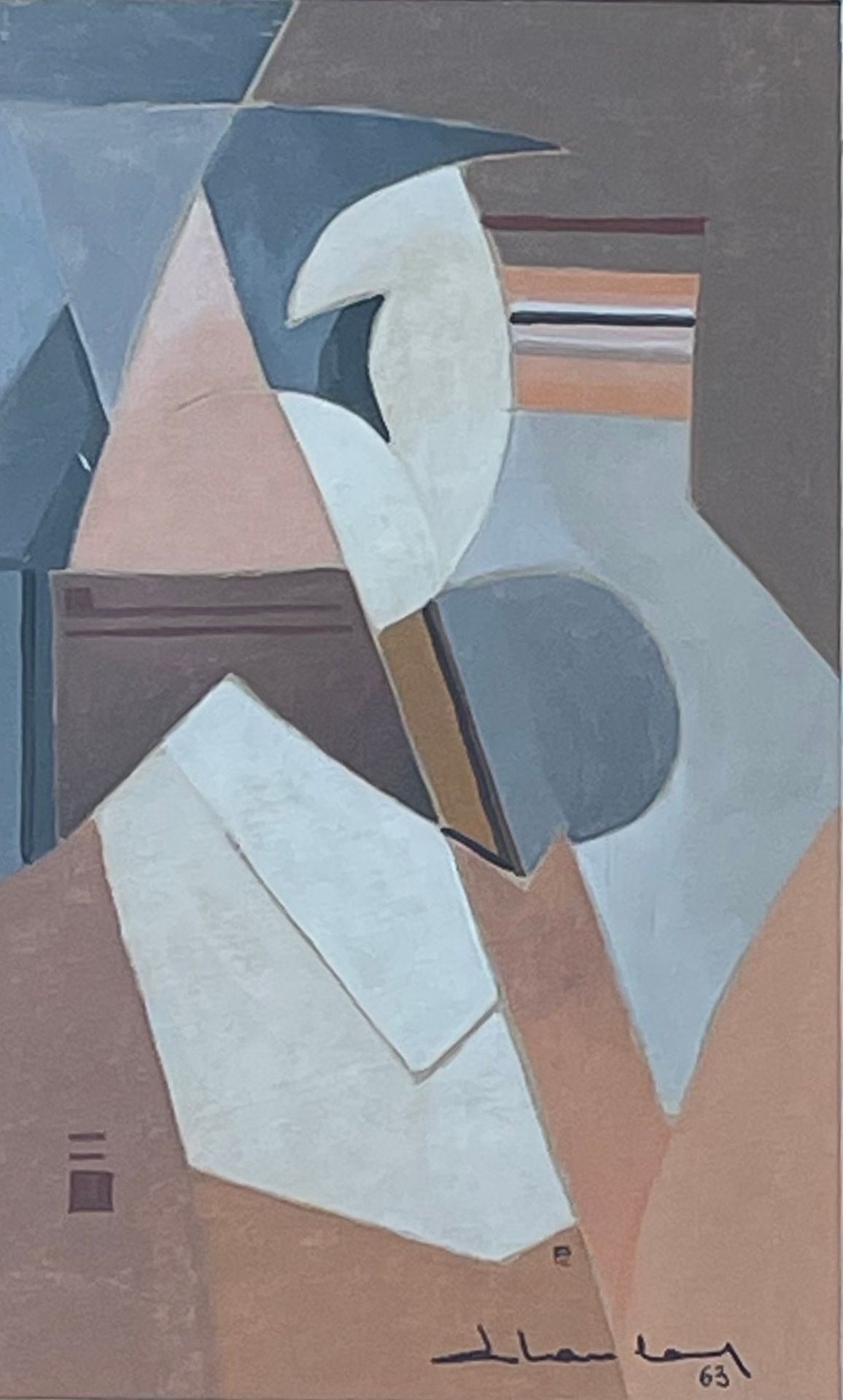 CLAREBOUT (Pierre). "Balze"（1963年）。油画，右下角有标题、日期和签名，装在垫子和白色木框下。框架尺寸：42.5 x 32.5厘米&hellip;