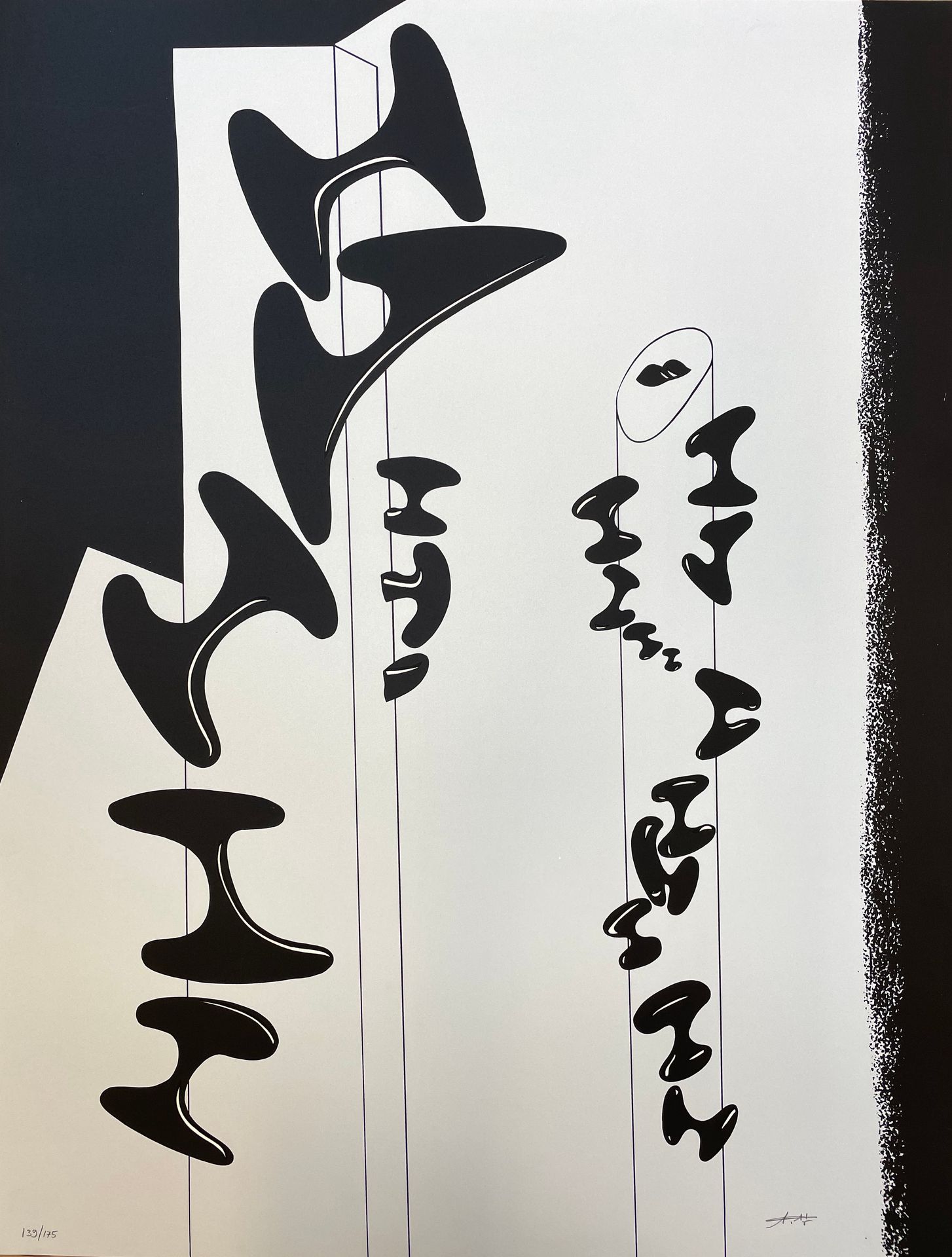 CARDENAS (Augustin). Sans titre (1973). Sérigraphie en noir tirée sur papier vél&hellip;