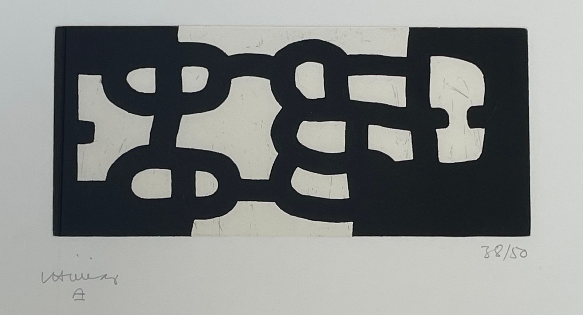 CHILLIDA (Eduardo). "Antzo VII" (1985). Radierung in Schwarz auf Rives-Pergament&hellip;