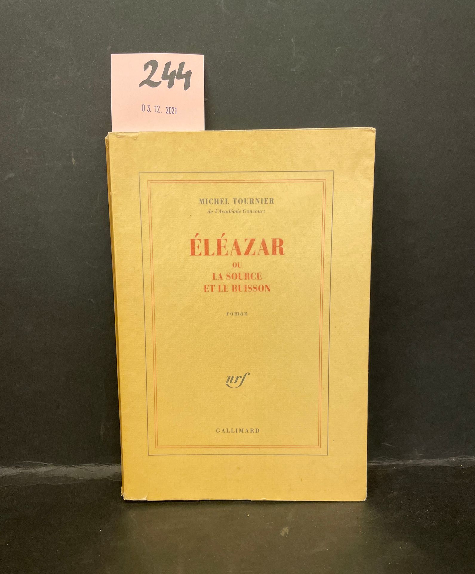 TOURNIER (Michel). Eleazar o La fonte e il cespuglio. Romanzo. P., Gallimard, 19&hellip;