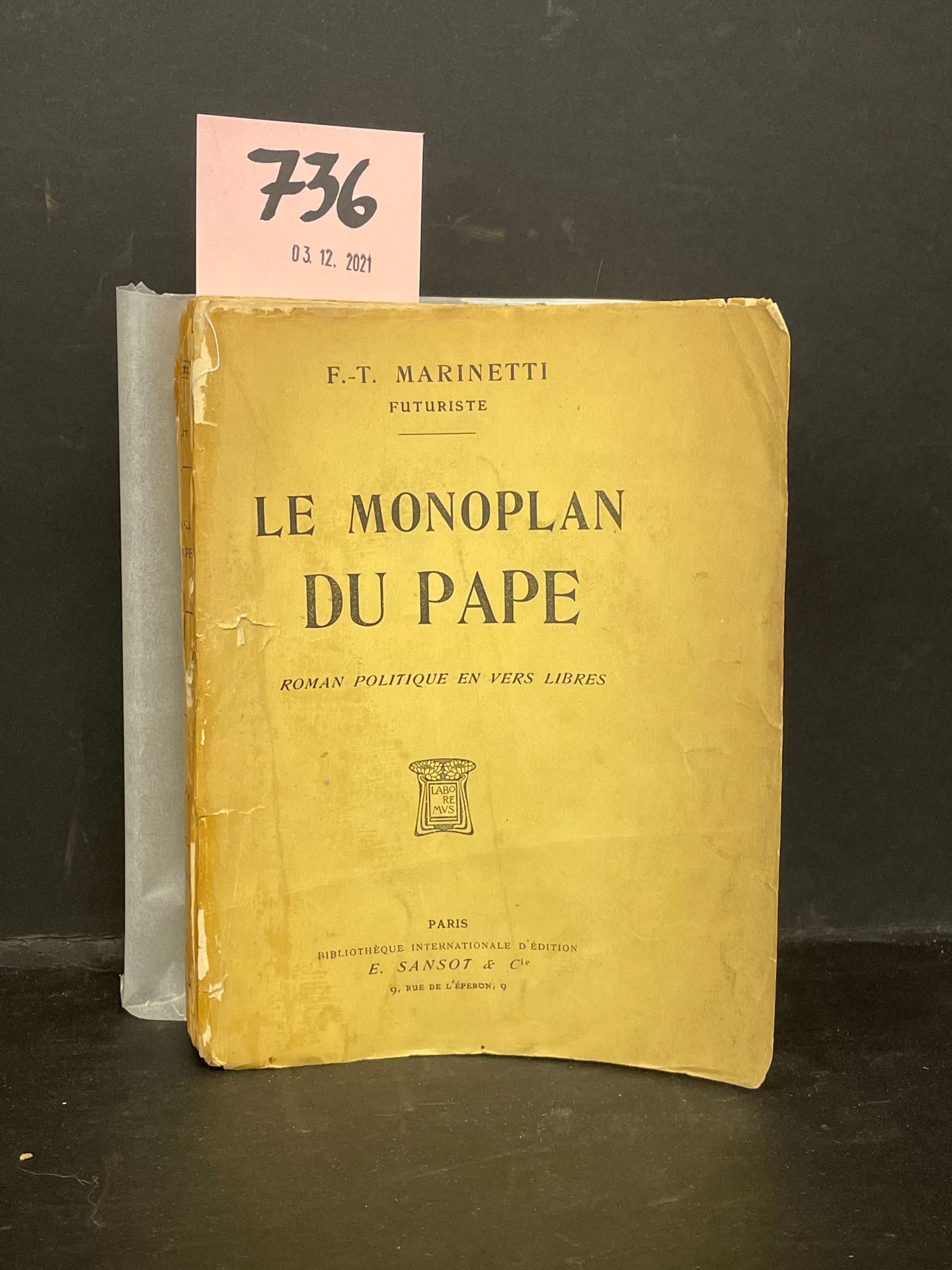 Null Enviado a Ray Nyst - MARINETTI (F.T.). El monoplano del Papa. Novela políti&hellip;