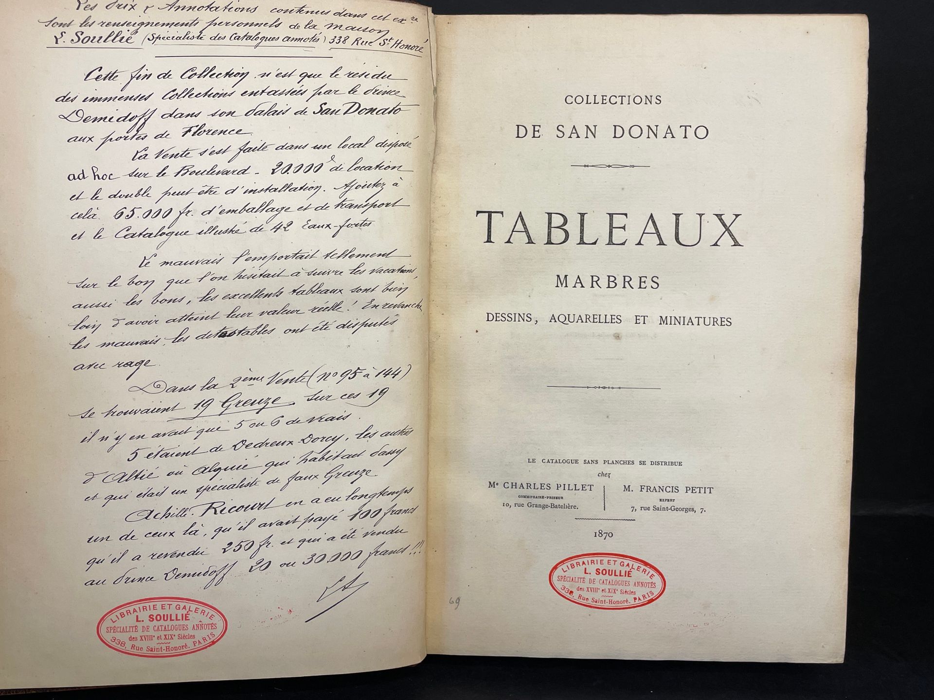 Null 德米多夫收藏品的销售目录。1870年2月28日至3月10日在巴黎Bd des Italiens举行的四次拍卖会的目录重合。"印在霍兰德纸上的副本，配有&hellip;