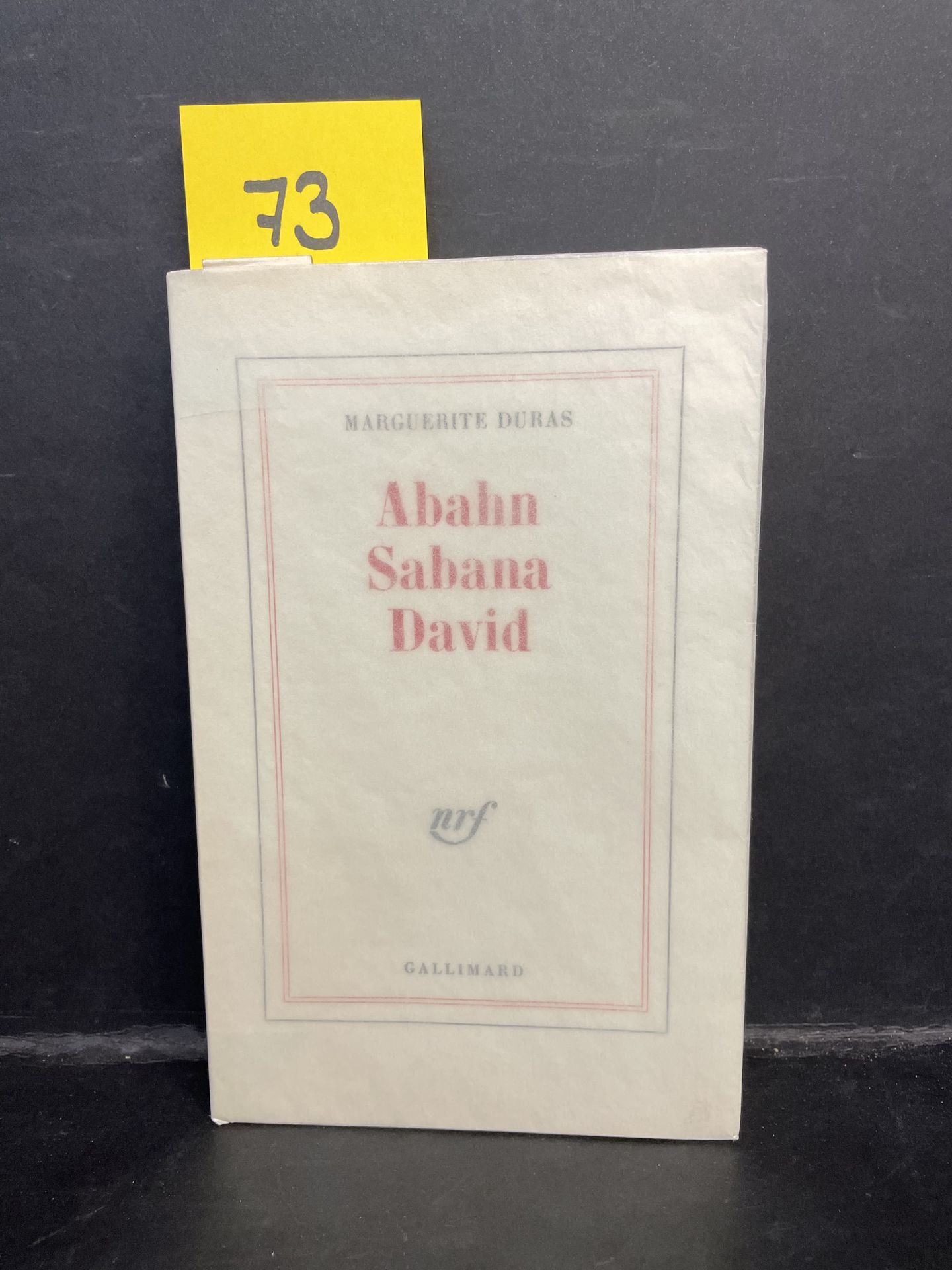 DURAS (Marguerite). Abahn Sabana David. P., Gallimard, 1970, in-12, br. Not cut.&hellip;