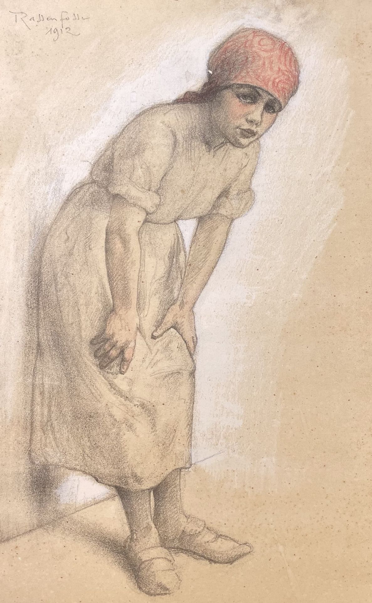 RASSENFOSSE (Armand). "Hiercheuse" (1912). Lithographie en couleurs, rehaussée d&hellip;