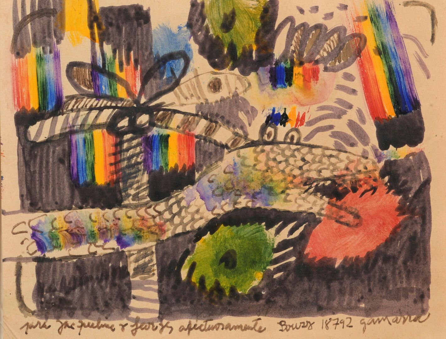 Null 
何塞-加玛拉（生于1934年）。树蛇




纸上水墨和水粉画。右下角有签名，并送 "parà Jacqueline & Georges afect&hellip;
