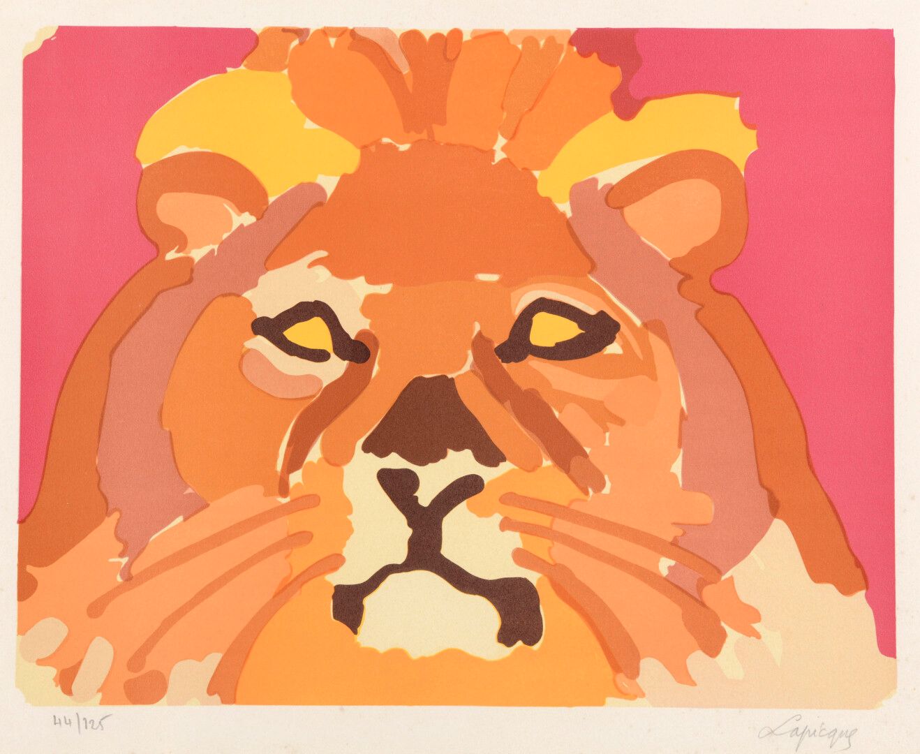 Null 查尔斯-拉皮克（1898-1988）。狮子，约1961年

石版画。右下方有签名。左下角44/125的正义之士

43,5 x 53,5 cm 正在观&hellip;