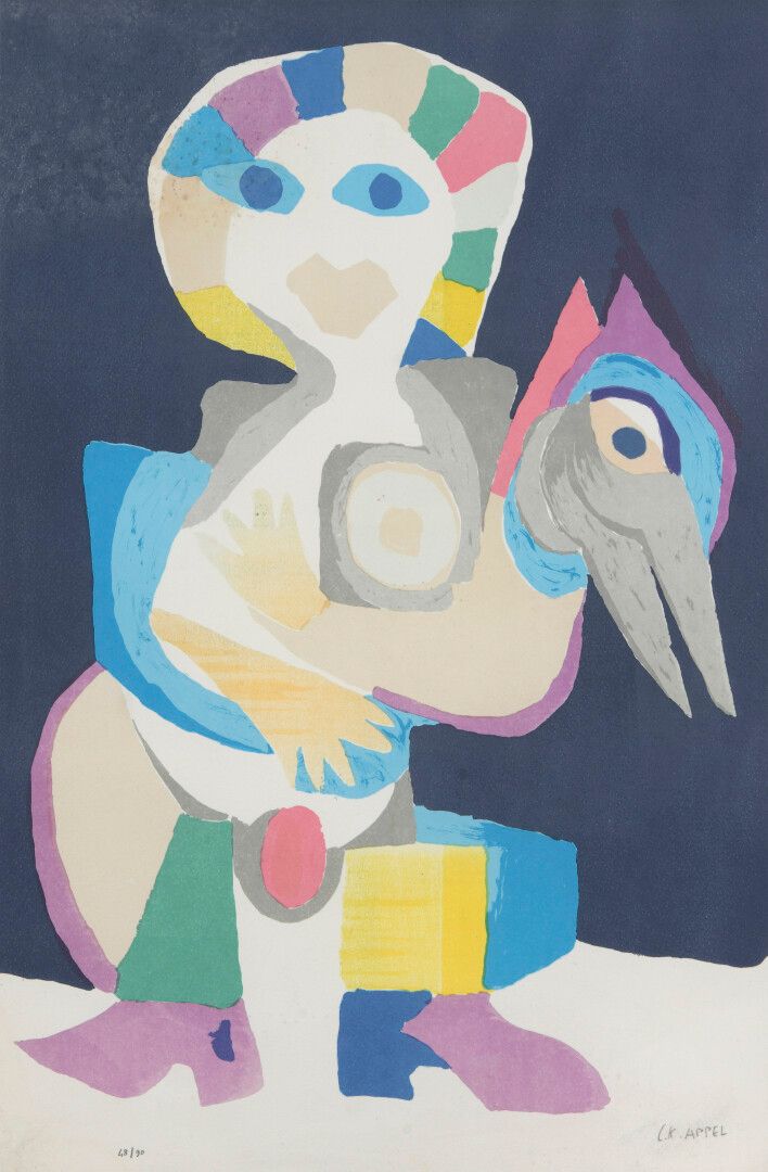 Null Karel APPEL (1921-2006). Femme oiseau

Lithographie sur Arches. Signé en ba&hellip;