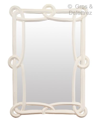 null Miroir rectangulaire à enroulement en bois laqué blanc

108 x 74 cm