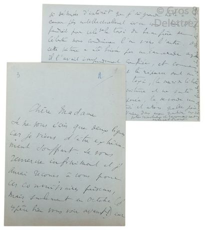 null Marcel PROUST (1871-1922) Ecrivain. Lettre autographe signée adressée à la fin...
