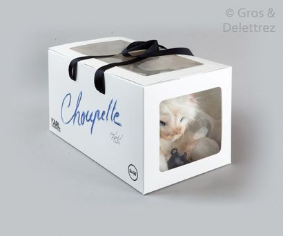 Karl LAGERFELD X Steiff - n°58/2000 Peluche «?Choupette?» dans sa boîte avec sa souris...