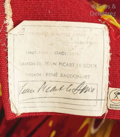 Jean PICART LE DOUX (1902-1982) Hommage à Garcia Lorca

Tapisserie en laine polychrome

Signée...