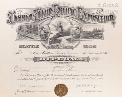 null Louis VUITTON 

Diplôme de l'"Alaska-Yukon-Pacific Exposition" se tenant à Seattle...