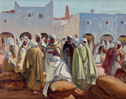 Maurice BOUVIOLLE (1893-1971) Marché à Ghardaïa,...