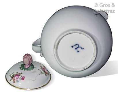 null MARSEILLE Porcelain milk jug with natural rose decoration, the grip in the shape...