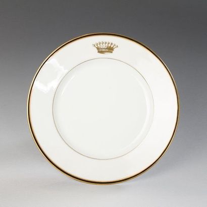 Table service part in white porcelain with...