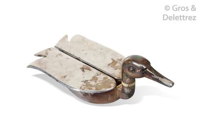 Hermès Duck pocket holder in silver plated...
